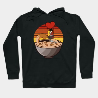 Flying over a ramen sea of noodle soup for Valentine day, whale and waves don't bother Hoodie